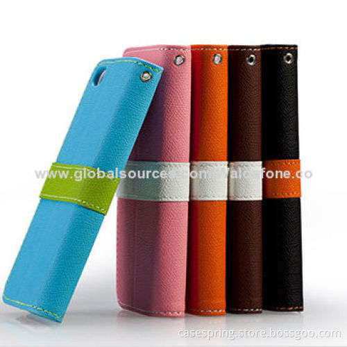 PU Leather/Rainbow Colored Cases for iPhone 6, Collision Color, OEM Orders Welcomed